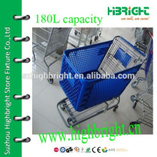 large volume plastic shopping trolleys shopping carts for sale